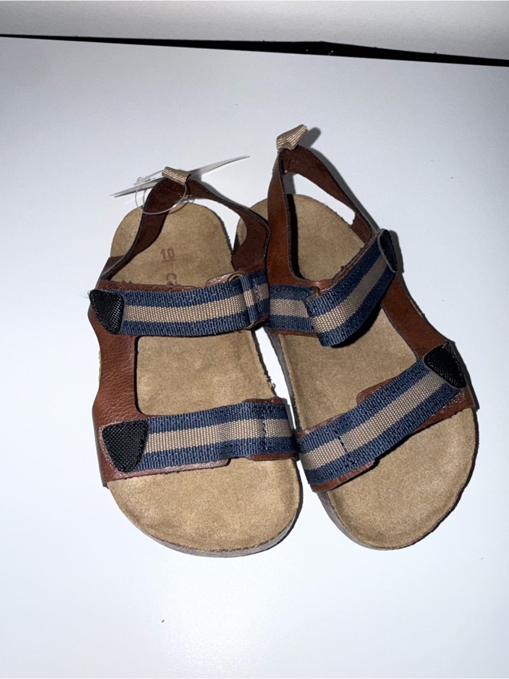 Carter's Brown and Navy Striped Adjustable Kids Sandals